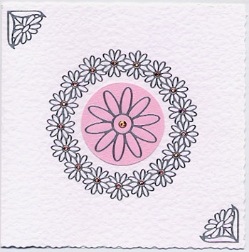 Floral Circle Sticker Card
