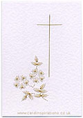 Stitched wild rose and Easter cross card